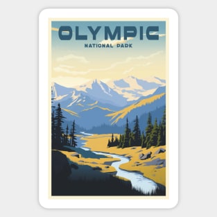 Olympic National Park Travel Poster Sticker